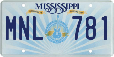 MS license plate MNL781