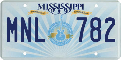 MS license plate MNL782