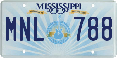 MS license plate MNL788
