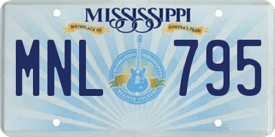 MS license plate MNL795
