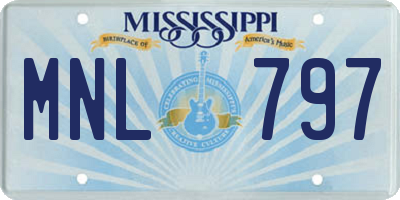 MS license plate MNL797