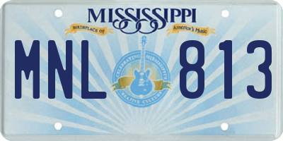 MS license plate MNL813