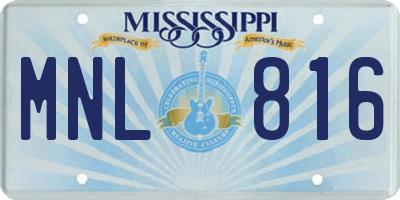 MS license plate MNL816
