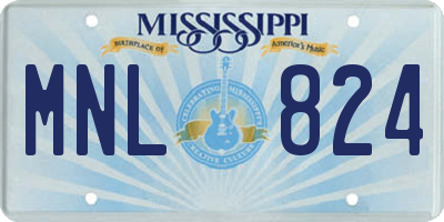 MS license plate MNL824