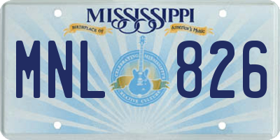 MS license plate MNL826