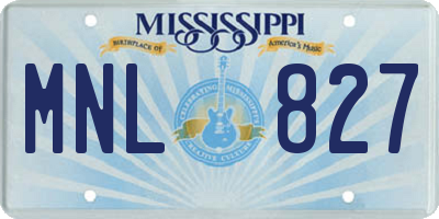 MS license plate MNL827