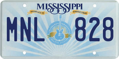 MS license plate MNL828