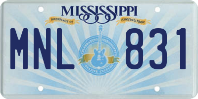 MS license plate MNL831
