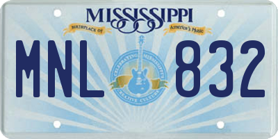 MS license plate MNL832