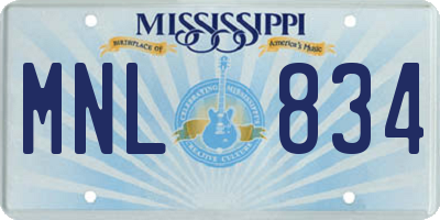 MS license plate MNL834
