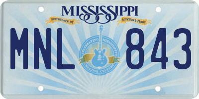 MS license plate MNL843