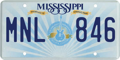 MS license plate MNL846