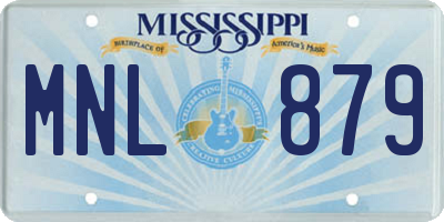 MS license plate MNL879