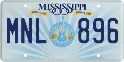 MS license plate MNL896