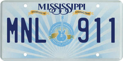 MS license plate MNL911