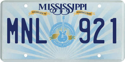 MS license plate MNL921