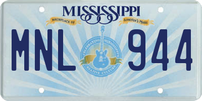 MS license plate MNL944