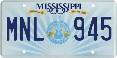 MS license plate MNL945