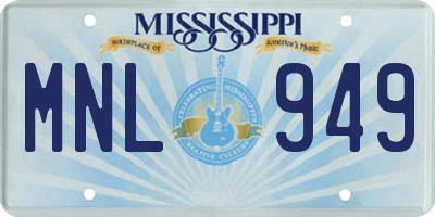 MS license plate MNL949