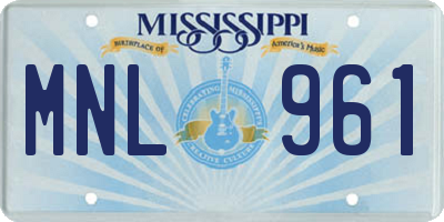 MS license plate MNL961