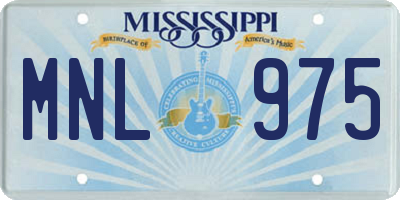 MS license plate MNL975