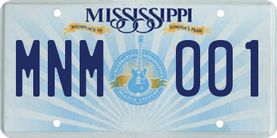 MS license plate MNM001