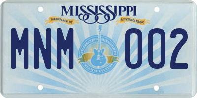 MS license plate MNM002