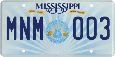 MS license plate MNM003
