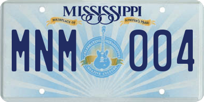 MS license plate MNM004
