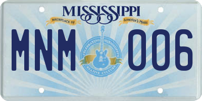 MS license plate MNM006