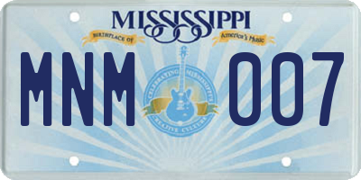 MS license plate MNM007