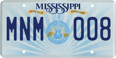 MS license plate MNM008