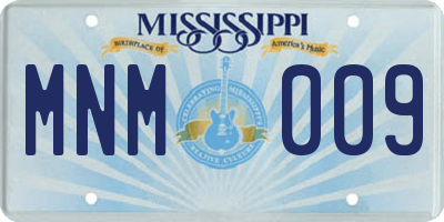 MS license plate MNM009