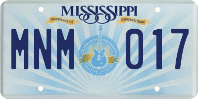 MS license plate MNM017
