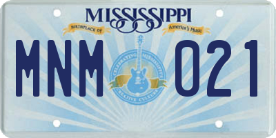 MS license plate MNM021