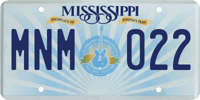 MS license plate MNM022