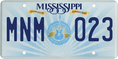 MS license plate MNM023