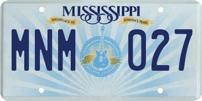 MS license plate MNM027