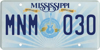 MS license plate MNM030