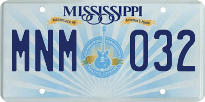 MS license plate MNM032