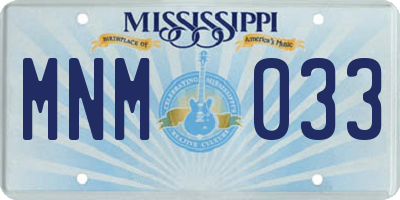 MS license plate MNM033