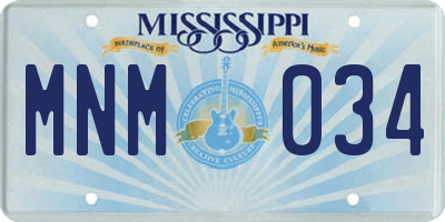 MS license plate MNM034