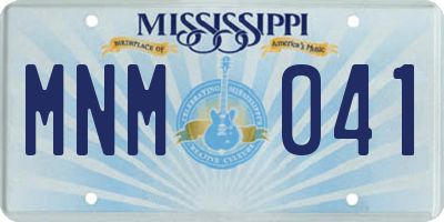 MS license plate MNM041