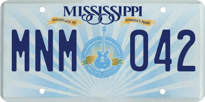 MS license plate MNM042