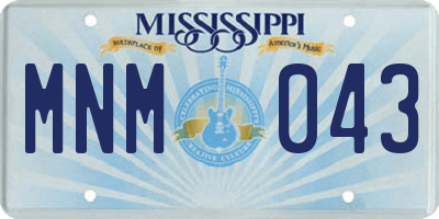 MS license plate MNM043