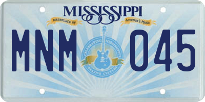 MS license plate MNM045