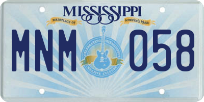 MS license plate MNM058
