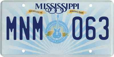 MS license plate MNM063