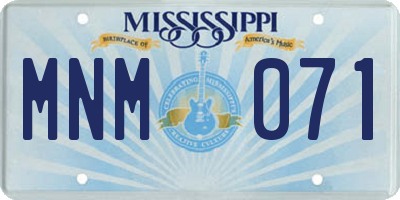 MS license plate MNM071