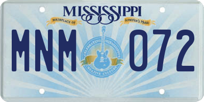 MS license plate MNM072